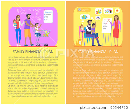 Family Financial Issues Set Vector Illustration Family Financial Issues Set Vector Illustration 90544730