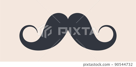 Black mustaches. Silhouette vintage moustache Black mustaches. Silhouette vintage moustache 90544732
