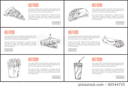 Fast Food Collection Isolated on White Background Fast Food Collection Isolated on White Background 90544735