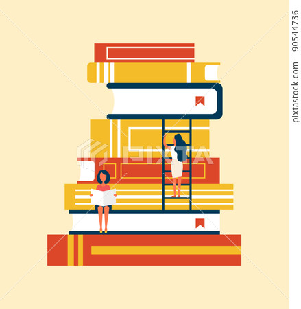 People Small in Size and Books Vector Illustration People Small in Size and Books Vector Illustration 90544736