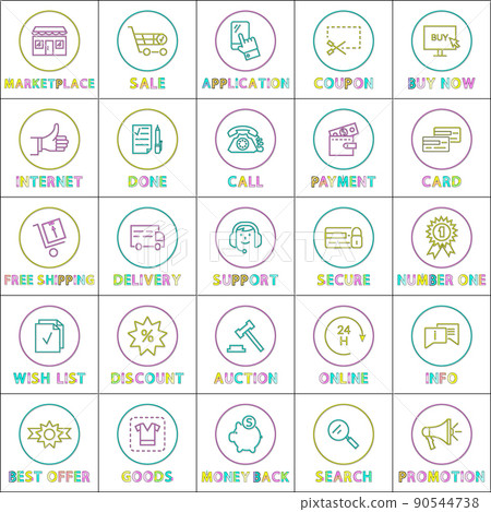 Marketplace and sale posters vector illustration 90544738