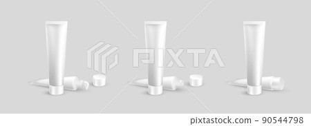 Set of realistic packaging mockup template tube of cream Set of realistic packaging mockup template tube of cream 90544798