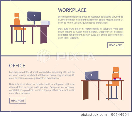 Office Workplace Pages with Push Buttons and Text Office Workplace Pages with Push Buttons and Text 90544904