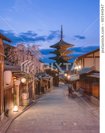 Kyoto Hokanji Temple _ Superb view of the cherry blossoms of Anningzaka and Yasaka Tower 90544947