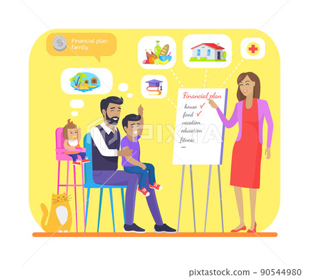 Financial Plan for Young Family Colorful Banner 90544980