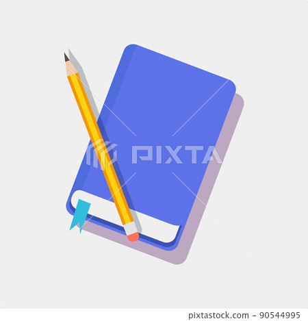 Bookmark in Blue Diary and Pencil Color Icons Bookmark in Blue Diary and Pencil Color Icons 90544995