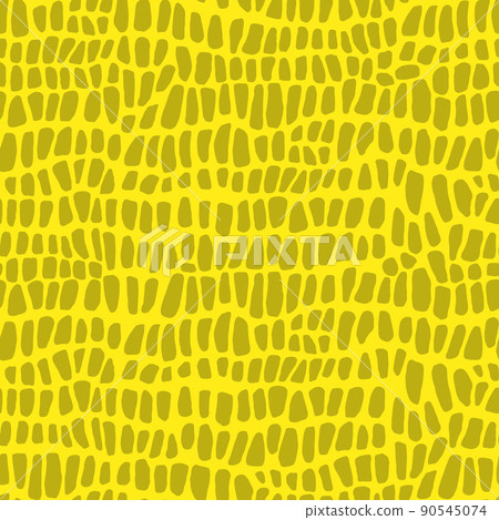 Abstract modern crocodile leather seamless pattern. Animals trendy background. Yellow decorative vector illustration for print, fabric, textile. Modern ornament of stylized alligator skin Abstract modern crocodile leather seamless pattern. Animals trendy background. Yellow decorative vector illustration for print, fabric, textile. Modern ornament of stylized alligator skin 90545074