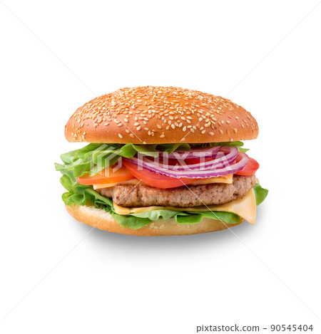 Perfect hamburger classic burger american cheeseburger isolated Perfect hamburger classic burger american cheeseburger isolated 90545404