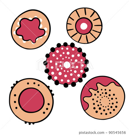 Geometric aboriginal art icon. Ethnic tribal rounded ornament. Afican, australian motiph. Dots painting. Vector illustration, template design for cloth, card, fabric 90545656