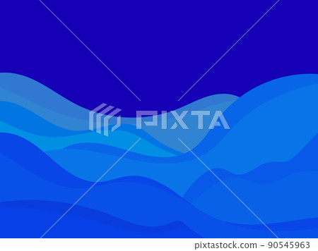 Night desert wavy landscape with dunes in a minimalist style. Flat design. Boho decor for prints, posters and interior design. Mid-century modern decor. Vector illustration 90545963