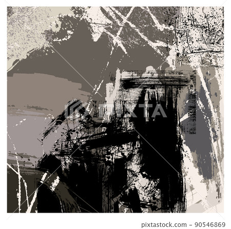 Original abstract composition in beige and black Original abstract composition in beige and black 90546869