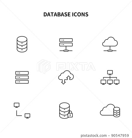 Simple Icon Set | Database / Server / Cloud Simple Icon Set | Database / Server / Cloud 90547959
