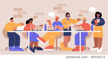 Call center operators work together 90548255