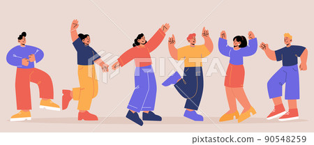 Happy people have fun and dance Happy people have fun and dance 90548259