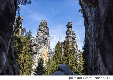 Rock towers in Adrspach, part of Adrspach-Teplice Rocks Nature Reserve, Czech Republic Rock towers in Adrspach, part of Adrspach-Teplice Rocks Nature Reserve, Czech Republic 90548815