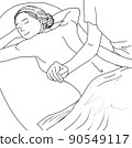 Illustration of a woman receiving a back massage comfortably 90549117
