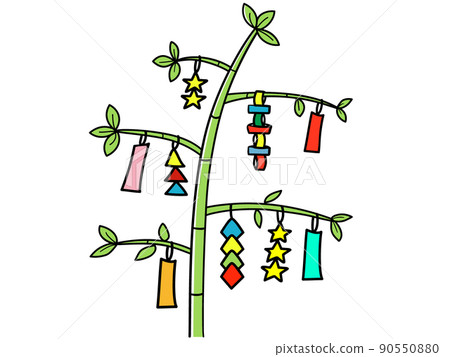 Tanabata decoration to draw a wish on the leaves of bamboo grass and enjoy colorful decoration 90550880