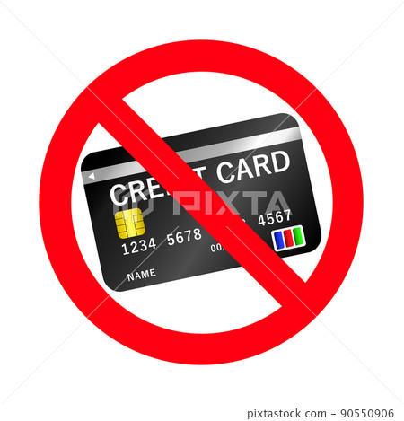 Illustrations that do not accept credit cards. "Credit cards cannot be used" 90550906