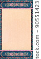 Story vertical background template with ornamental frame in tibetan, chinesse, indian style 90551423