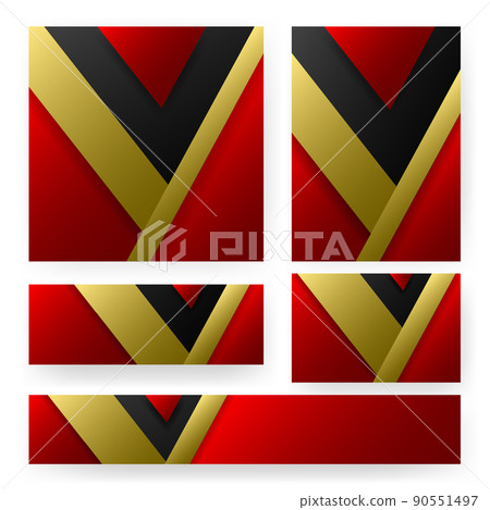 red gold metallic cover set templates for business 90551497
