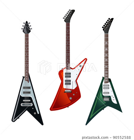 Set of electric guitars or musical instruments 90552588