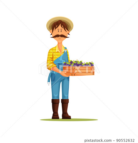 Gardener or farmer, vector icon or clipart. 90552632