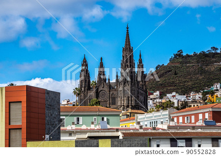 View of Arucas with the San Juan Bautista Church, Gran Canaria Island, Canary Islands, Spain 90552828