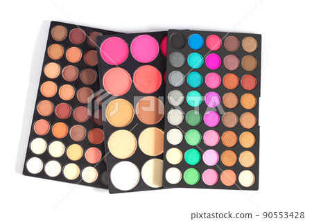 Beauty product palette of eye shadow isolated Beauty product palette of eye shadow isolated 90553428