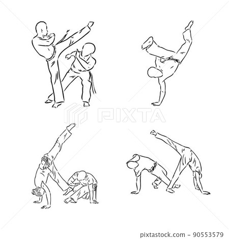 Capoeira Icon Silhouette Illustration. Dance And Sport Brazilian Vector Graphic Pictogram Symbol Clip Art. Doodle Sketch Black Sign. Capoeira Icon Silhouette Illustration. Dance And Sport Brazilian Vector Graphic Pictogram Symbol Clip Art. Doodle Sketch Black Sign. 90553579