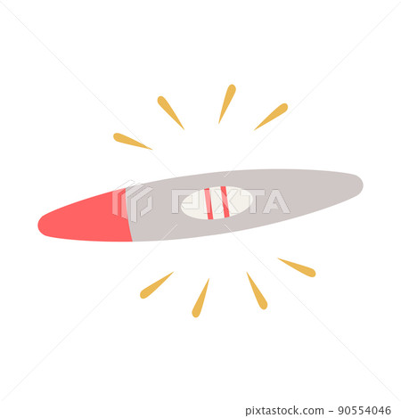Vector illustration of a pregnancy test with a positive result in the form of two lines. 90554046