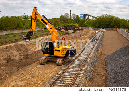 Special wheel excavator for work on the rails of the railway 90554176