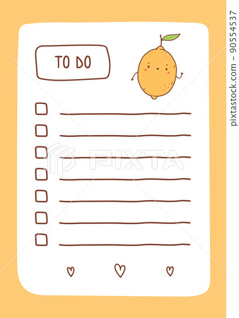 To do list template decorated by kawaii lemon To do list template decorated by kawaii lemon 90554537