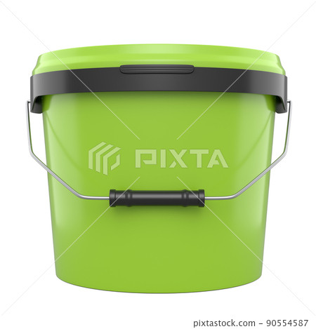 Closed plastic can or buckets of paint with handle on white background. Closed plastic can or buckets of paint with handle on white background. 90554587