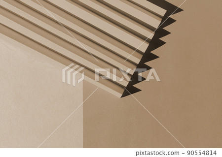 Abstract brown colored paper texture. Folded paper with harsh sun shadows. Minimalist background. Abstract brown colored paper texture. Folded paper with harsh sun shadows. Minimalist background. 90554814