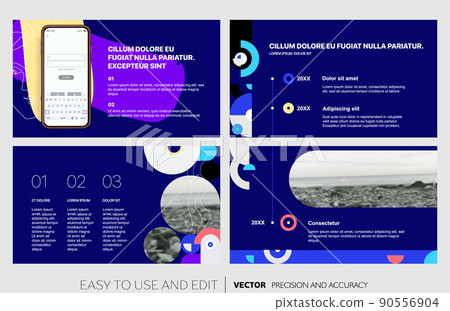 Creative presentation templates with editable design elements and infographics 90556904