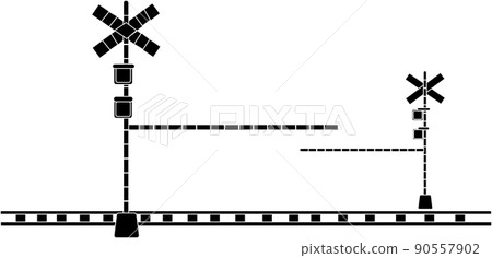 Railroad crossing silhouette material 90557902