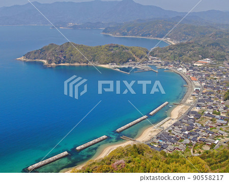 Aerial view of Tononyu area from Yashiro Island's Sunset Hill Observatory 90558217