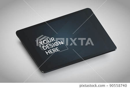 Tablet screen on white background mock up. Tablet modern monitor design. mock up isolated on gray background PSD. Save with clipping path. Tablet screen on white background mock up. Tablet modern monitor design. mock up isolated on gray background PSD. Save with clipping path. 90558740