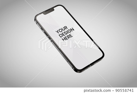 smartphone screen on white background mock up. Phone modern screen design. mock up isolated on gray background PSD. Save with clipping path. smartphone screen on white background mock up. Phone modern screen design. mock up isolated on gray background PSD. Save with clipping path. 90558741