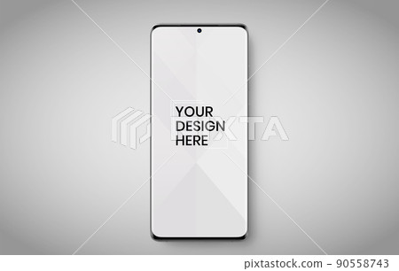 smartphone screen on white background mock up. Phone modern screen design. mock up isolated on gray background PSD. Save with clipping path. smartphone screen on white background mock up. Phone modern screen design. mock up isolated on gray background PSD. Save with clipping path. 90558743