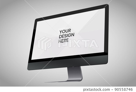 Computer screen on white background mock up. Computer modern monitor design. mock up isolated on gray background PSD. Save with clipping path. Computer screen on white background mock up. Computer modern monitor design. mock up isolated on gray background PSD. Save with clipping path. 90558746