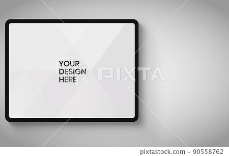 Tablet screen on white background mock up. Tablet modern monitor design. mock up isolated on gray background PSD. Save with clipping path. Tablet screen on white background mock up. Tablet modern monitor design. mock up isolated on gray background PSD. Save with clipping path. 90558762
