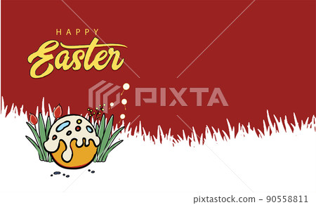 Happy easter holiday with colorful painted egg 90558811