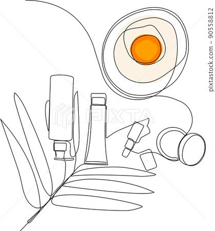 Minimal skin care concept natural herbal remedies 90558812