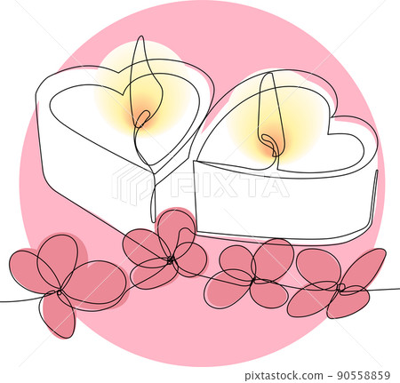 Romantic atmosphere candles with a flowers 90558859