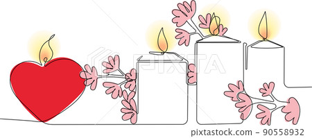 Romantic atmosphere candles with a flowers Romantic atmosphere candles with a flowers 90558932