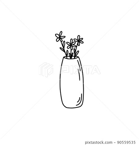 Flowers in a jar, doodle 90559535