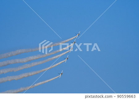 T-4 Blue Impulse Acrobat Flight Line Abrest Formation 90559663