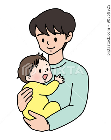 Dad holding a baby 90559925