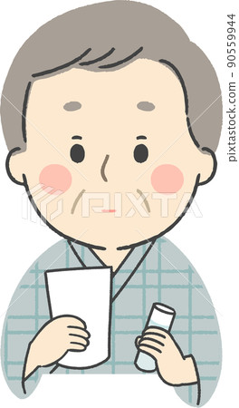 Senior man with barium and foaming agent Senior man with barium and foaming agent 90559944